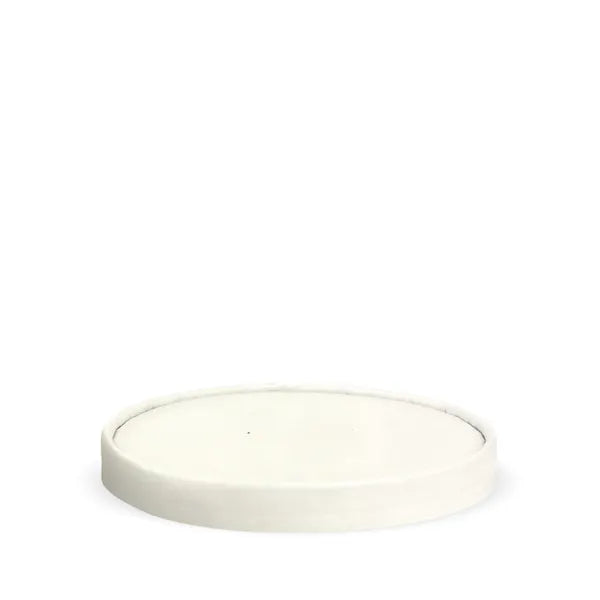500-1,000ml Paper White BioBowl Lid - Cafe Supply