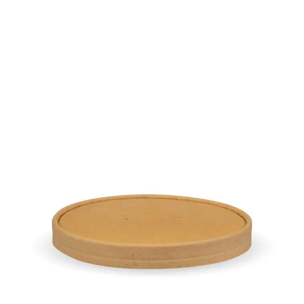 500-1,000ml Paper Kraft Biobowl Lid - Cafe Supply