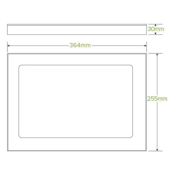 Medium BioBoard Catering Tray PLA Window Lid - Cafe Supply