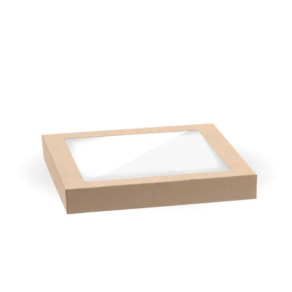 Small BioBoard Catering Tray PLA Window Lid - Cafe Supply