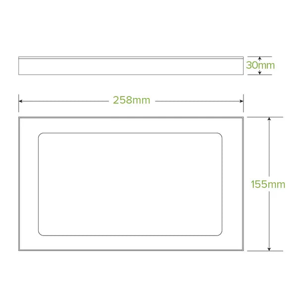 Extra Small BioBoard Catering Tray PLA Window Lid - Cafe Supply