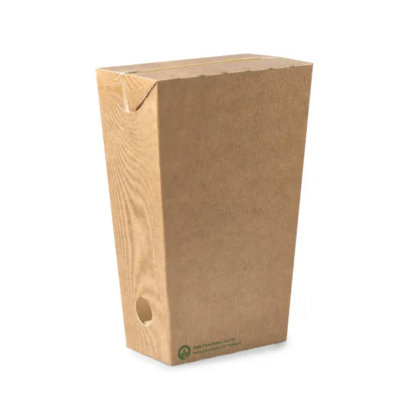 Unlined Large Enclosed BioBoard Chip Box - Cafe Supply