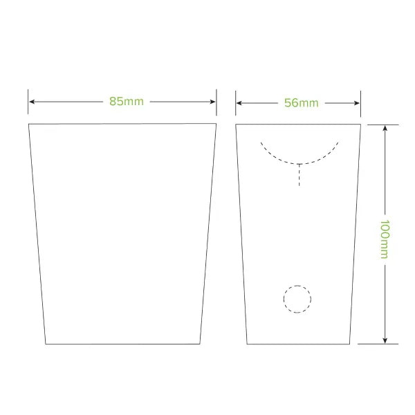 Unlined Small Enclosed BioBoard Chip Box - Cafe Supply