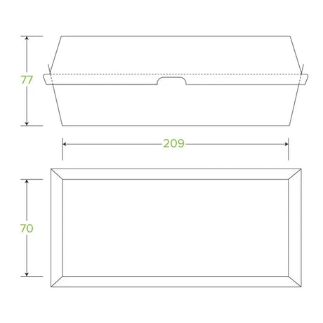 Hot Dog BioBoard Box - Cafe Supply