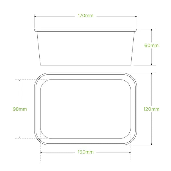 750ml White BioBoard Takeaway Base - Cafe Supply