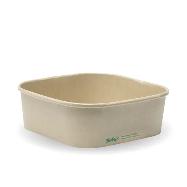 1,000ml Kraft BioBoard Square Takeaway Base - Cafe Supply