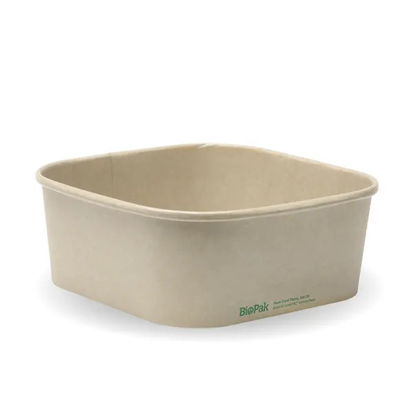 1,200ml Kraft BioBoard Square Takeaway Base - Cafe Supply