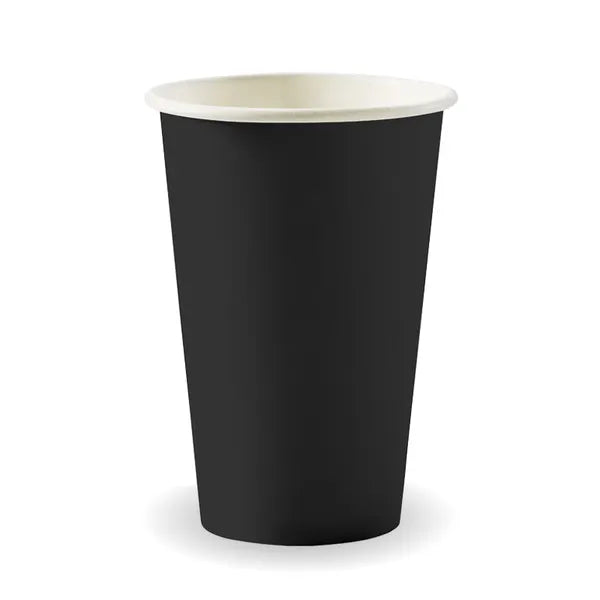 350ml / 12oz (80mm) Black Single Wall BioCup - Cafe Supply