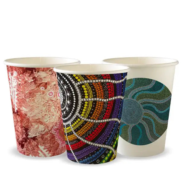 390ml / 12oz (90mm) Indigenous Art Series Single Wall BioCup - Cafe Supply