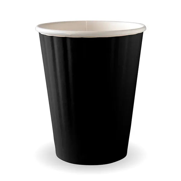 390ml / 12oz (90mm) Black Double Wall BioCup - Cafe Supply