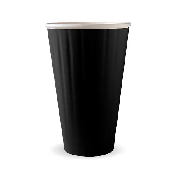 460ml / 16oz (90mm) Black Double Wall BioCup - Cafe Supply