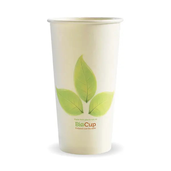 20oz Leaf BioCup 595ml / 20oz (90mm) Leaf Single Wall BioCup - Cafe Supply