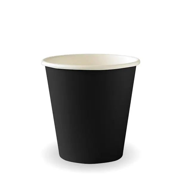 230ml / 6oz (80mm) Black Single Wall BioCup - Cafe Supply