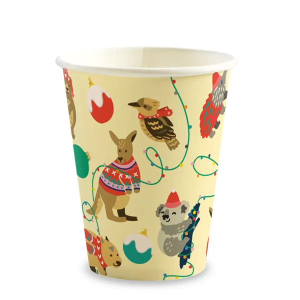 280ml / 8oz (80mm) Christmas Single Wall BioCup - Cafe Supply
