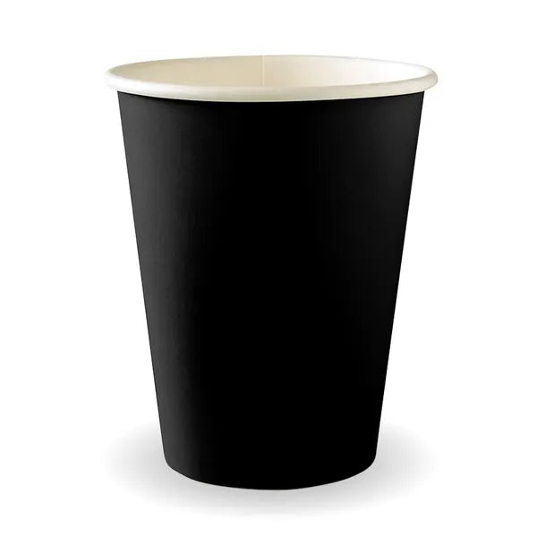 390ml / 12oz (90mm) Black Single Wall BioCup - Cafe Supply