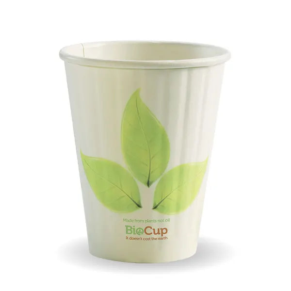255ml / 8oz (80mm) Leaf Double Wall BioCup - Cafe Supply