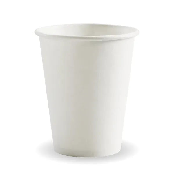 280ml / 8oz (80mm) White PHA Single Wall BioCup - Cafe Supply