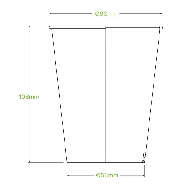 390ml / 12oz (90mm) Green Cold Paper BioCup - Cafe Supply