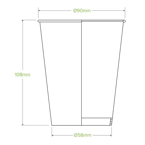 12oz White Cold Paper BioCup - Cafe Supply