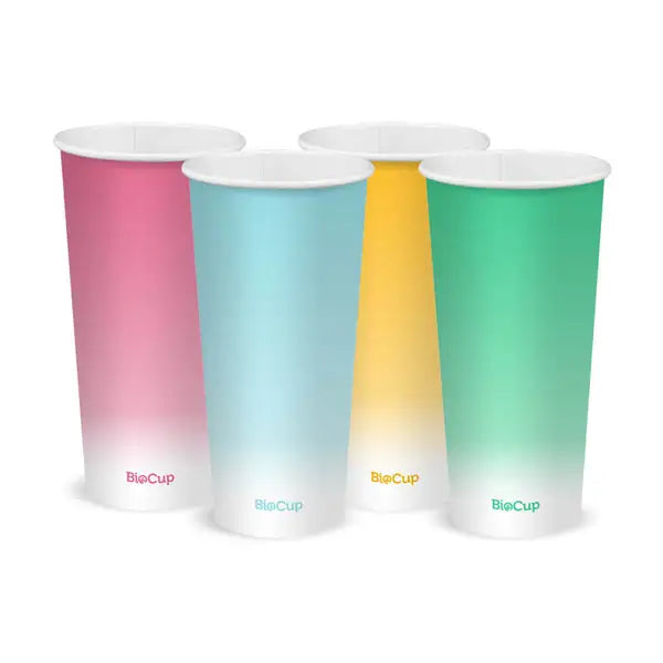 22oz Coloured Cold Paper BioCup - Cafe Supply