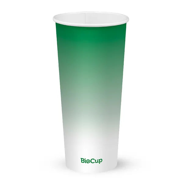 700ml / 24oz (90mm) Green Cold Paper BioCup - Cafe Supply