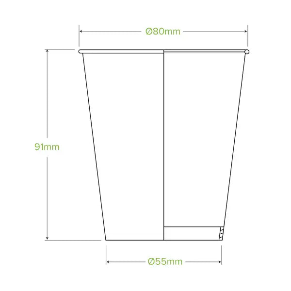 8oz White Cold Paper BioCup - Cafe Supply