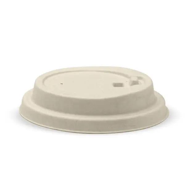 90mm Large Natural Reclosable Plant Fibre BioCup Lid - Cafe Supply