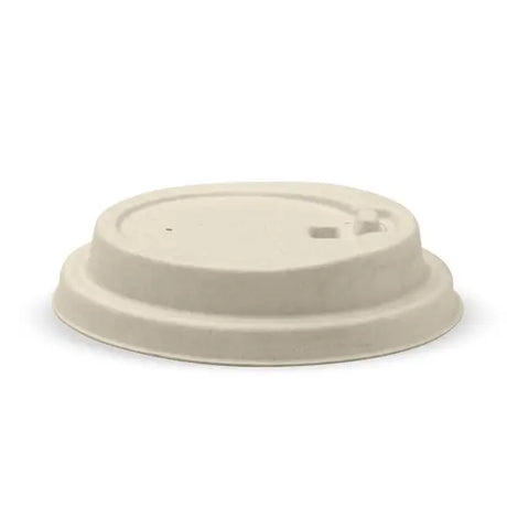 90mm Large Natural Reclosable Plant Fibre BioCup Lid - Cafe Supply