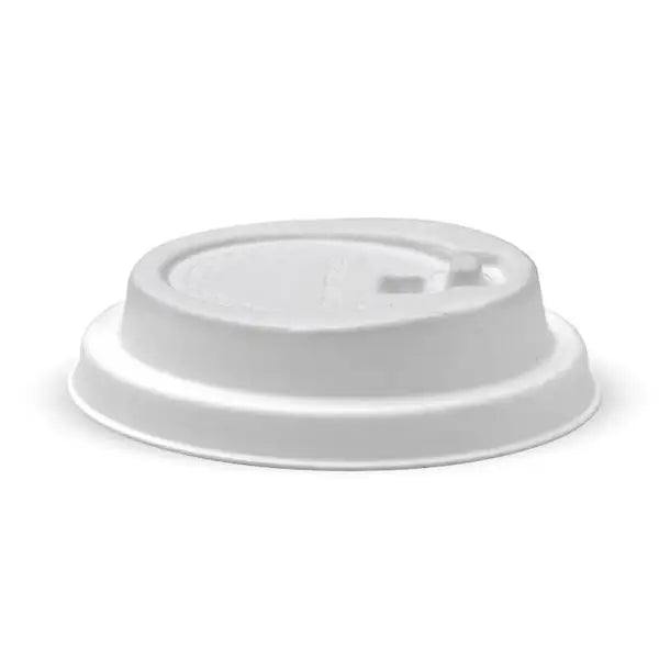 80mm Small White Reclosable Plant Fibre BioCup Lid - Cafe Supply