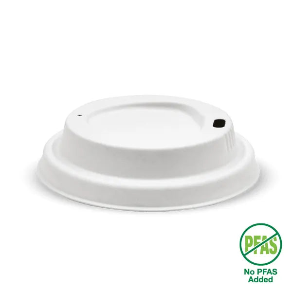80mm Small White Plant Fibre BioCup Lid - Cafe Supply