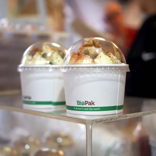 250ml / 8oz PET Dome BioBowl Lid - Cafe Supply