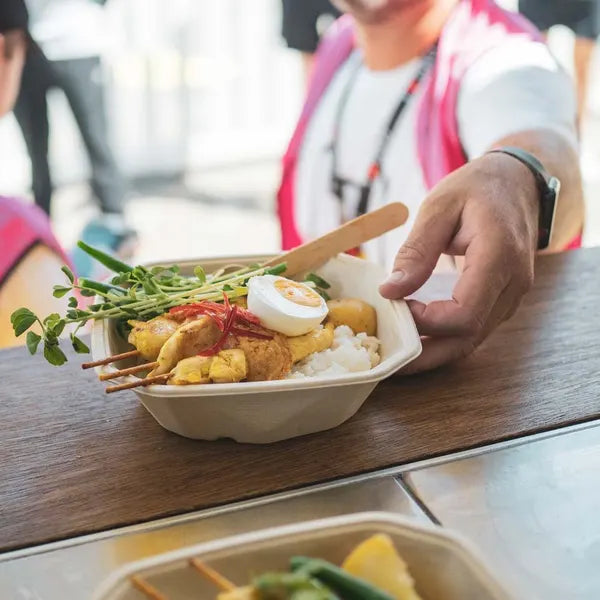 500ml Natural Plant Fibre Octa Takeaway Base - Cafe Supply