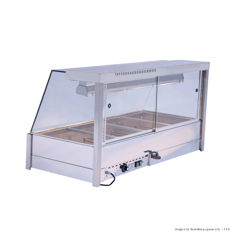 Bonvue Angled Countertop Wet and Dry Bain Marie - Cafe Supply