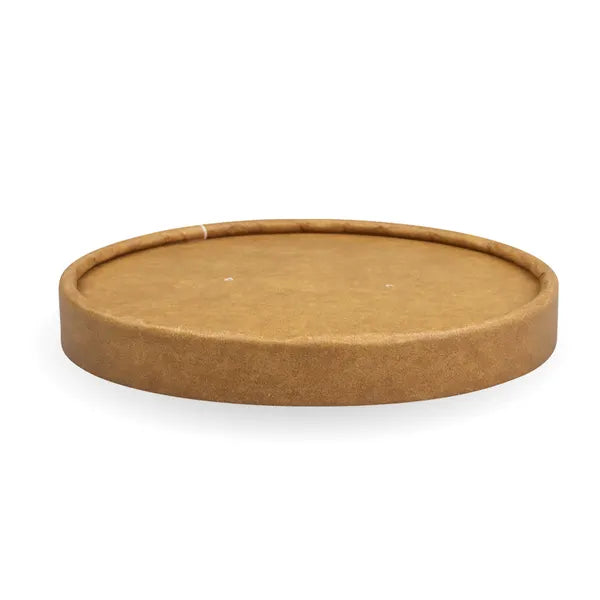 430-950ml / 12-32oz Kraft Paper BioBowl Lid - Cafe Supply