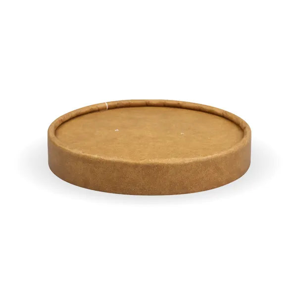 250ml / 8oz Kraft Paper BioBowl Lid - Cafe Supply