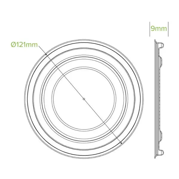 12oz-32oz White Plant Fibre BioBowl Lid - Cafe Supply