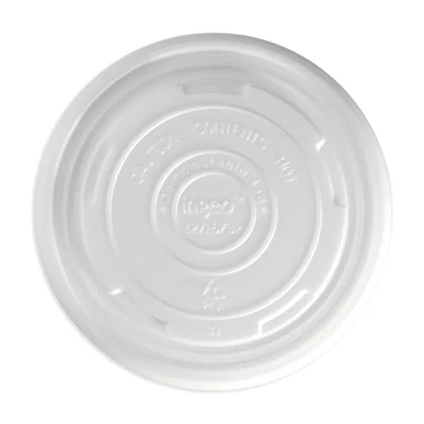 430-950ml / 12-32oz White PLA BioBowl Lid - Cafe Supply