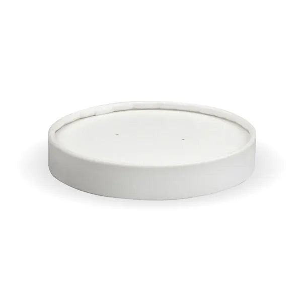 250ml / 8oz White Paper BioBowl Lid - Cafe Supply
