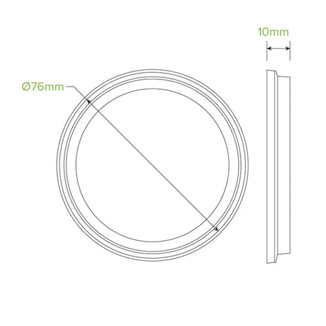 60-280ml Flat Clear BioCup Lid - Cafe Supply