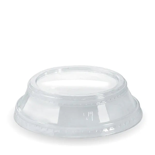 300-700ml Raised Flat No Hole Clear BioCup Lid - Cafe Supply
