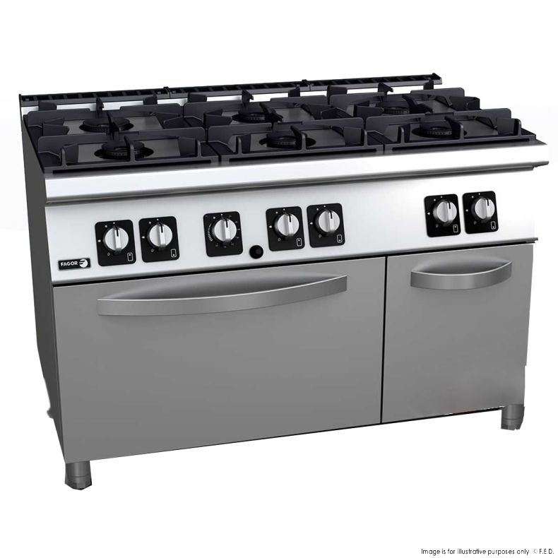 6 Burner Gas Range with Gas Oven – C-G761H - Cafe Supply