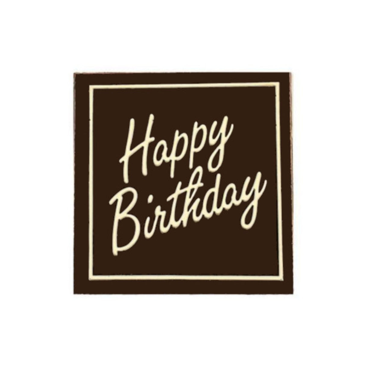 Chocolate Dark - "Happy Birthday" Square 50mm (30PK) - Cafe Supply