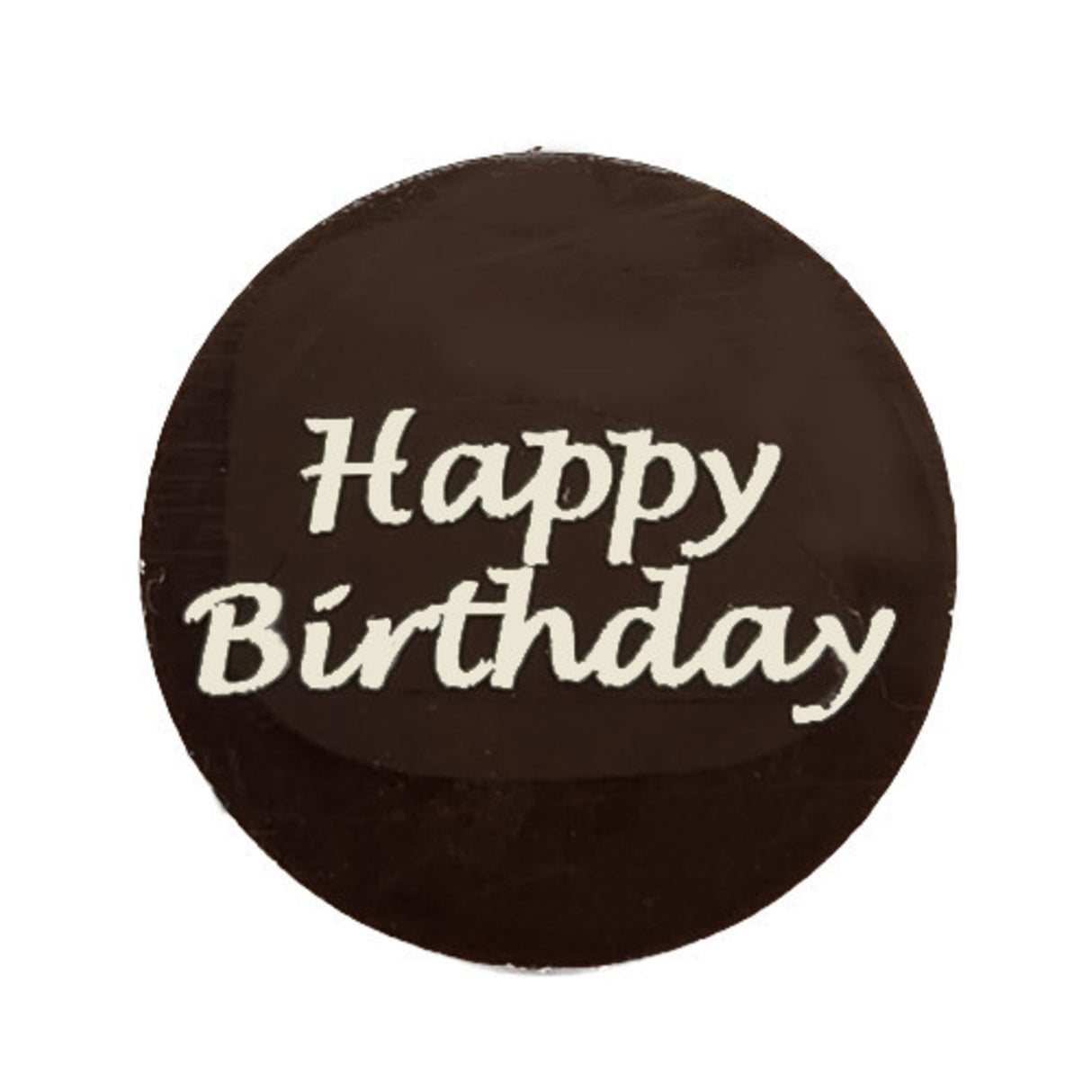 Chocolate Dark - "Happy Birthday" Round 40mm (50PK) - Cafe Supply