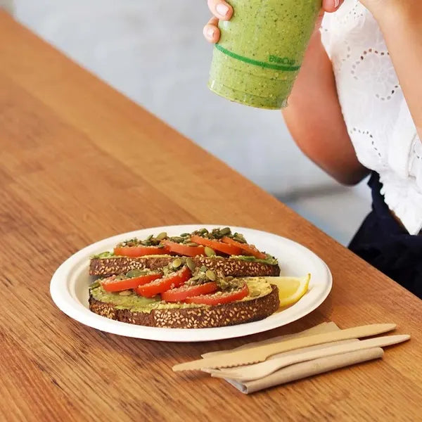 18cm / 7" Round Plant Fibre Plate - Cafe Supply