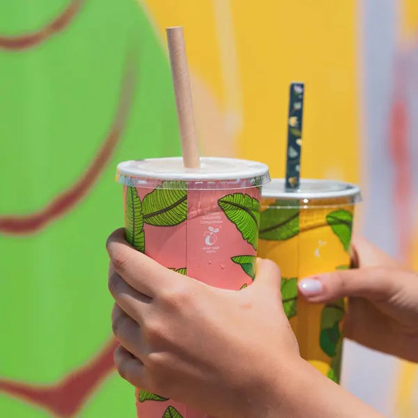 90mm PLA Clear Flat Cold Paper BioCup Lid - Cafe Supply