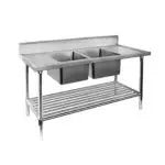 Premium Stainless Steel Double Sink Bench 600mm Deep - Cafe Supply