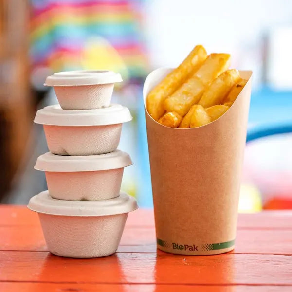 90ml Natural Plant Fibre Sauce BioCup - Cafe Supply