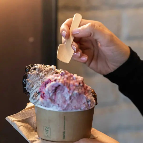 10cm Wood Ice Cream Spoon - Cafe Supply