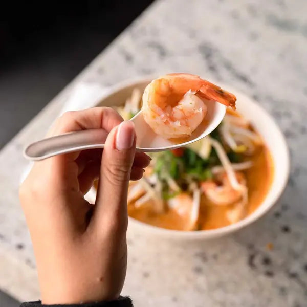 14cm Plant Fibre Chinese Soup Spoon - Cafe Supply