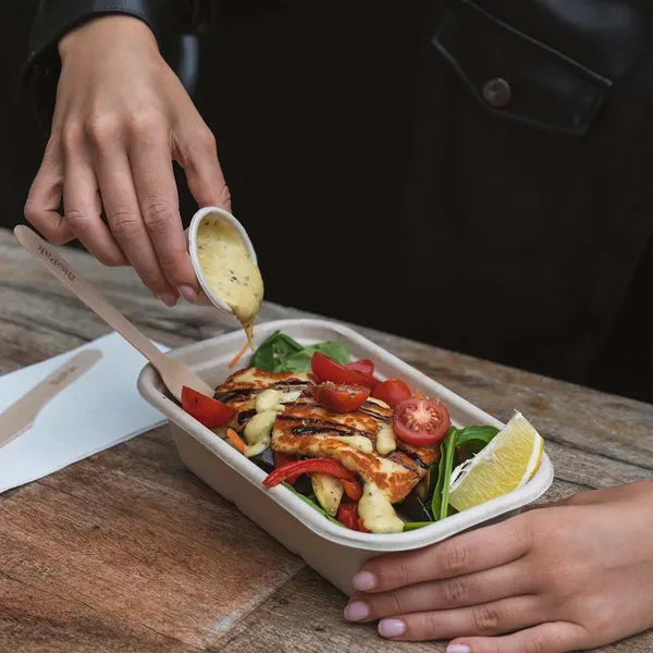 750ml Natural Plant Fibre Takeaway Base - Cafe Supply